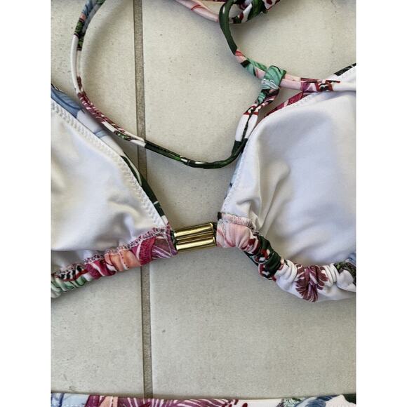 Kian D. Swim String Bikini Set Triangle Multicolor Floral Swimwear - Picture 8 of 9